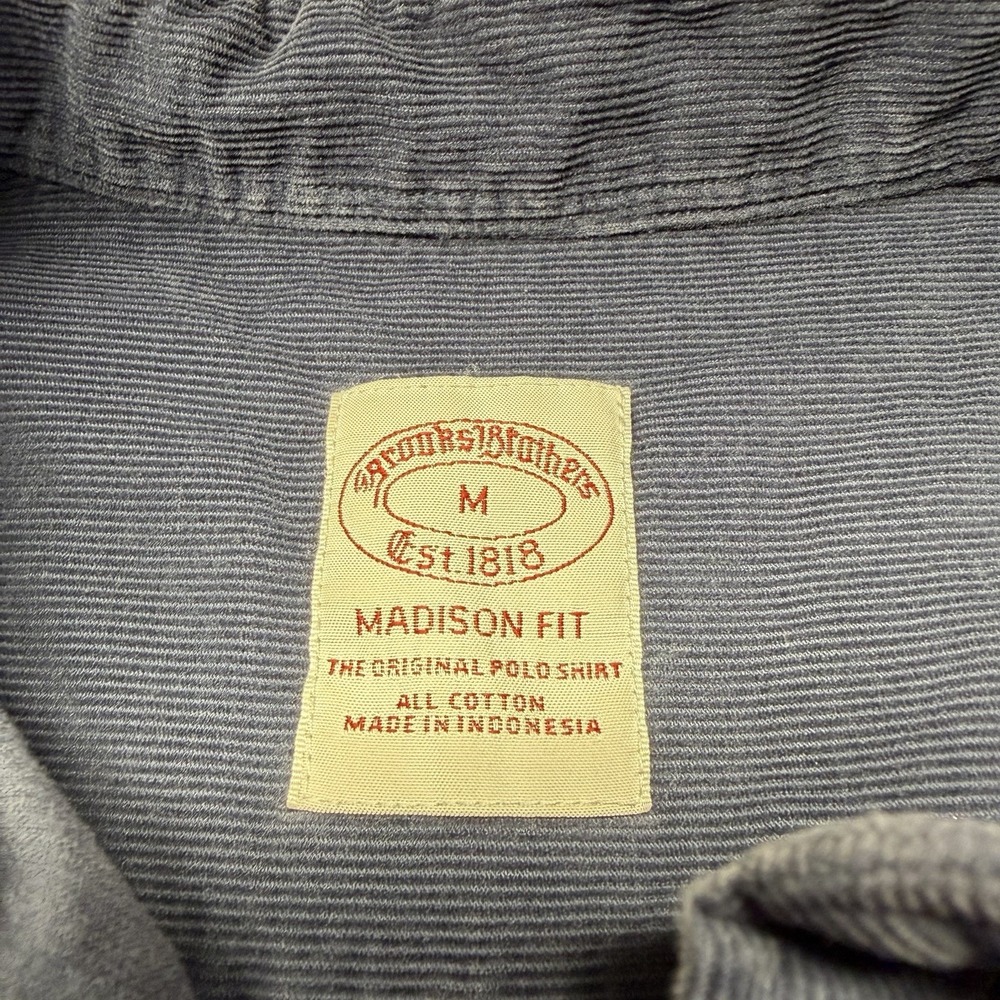 Brooks Brothers Button Down Men's Medium Navy Blue Madison Fit Corduroy - Picture 2 of 8